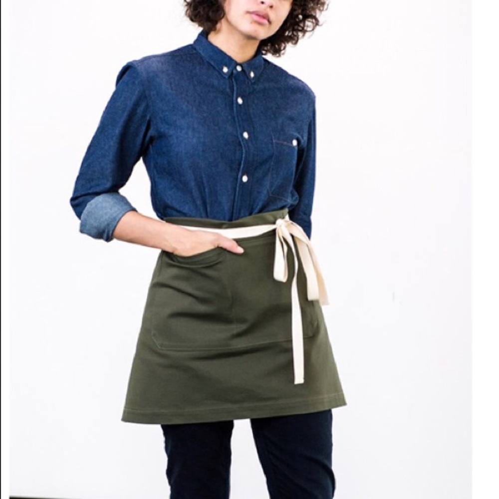 REGGIE HALF APRON, PINE DUCK CANVAS